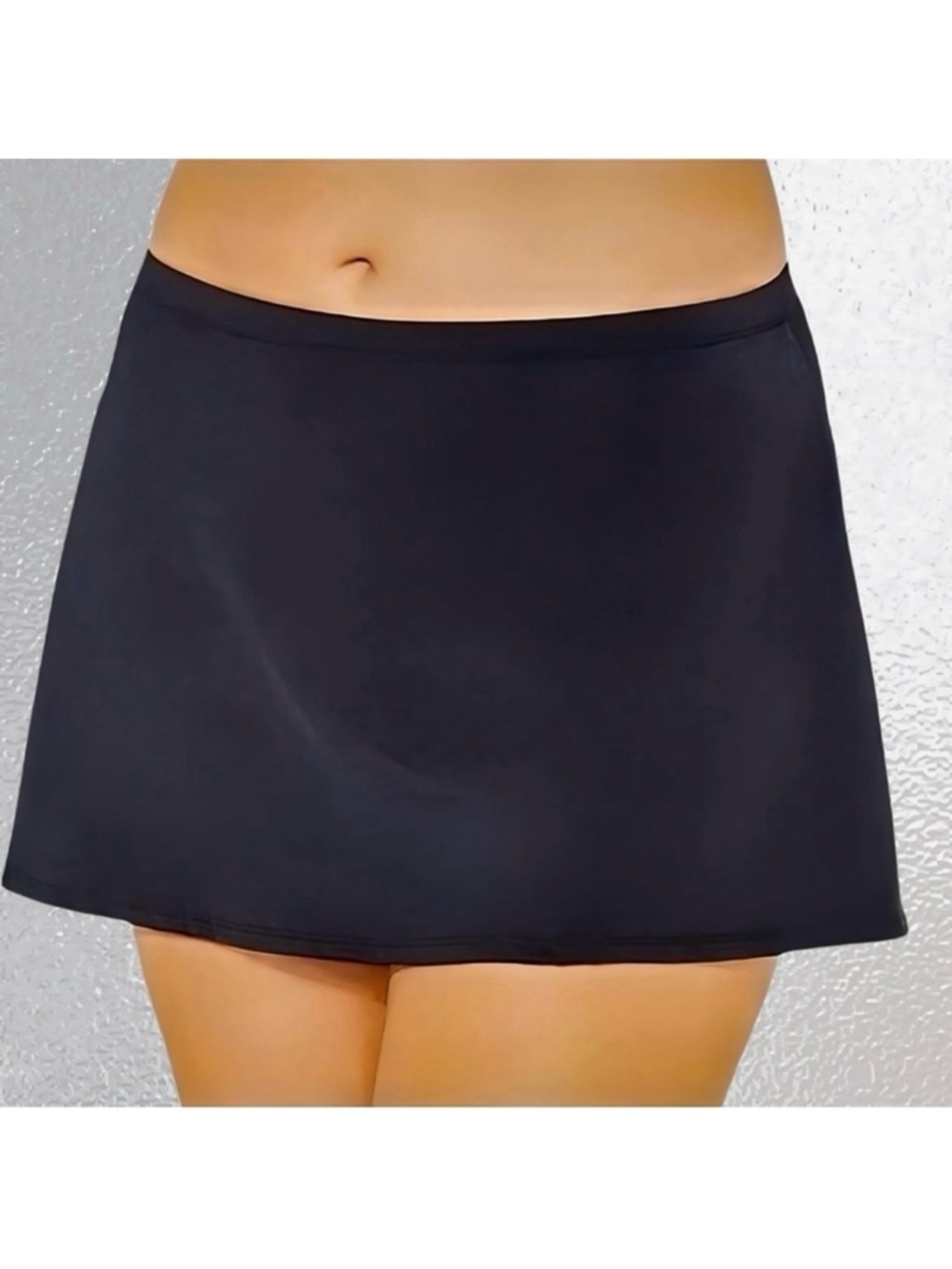 Swimsuits For All Black Chlorine Resistant A-Line Swim Skirt Size 12 NWTS